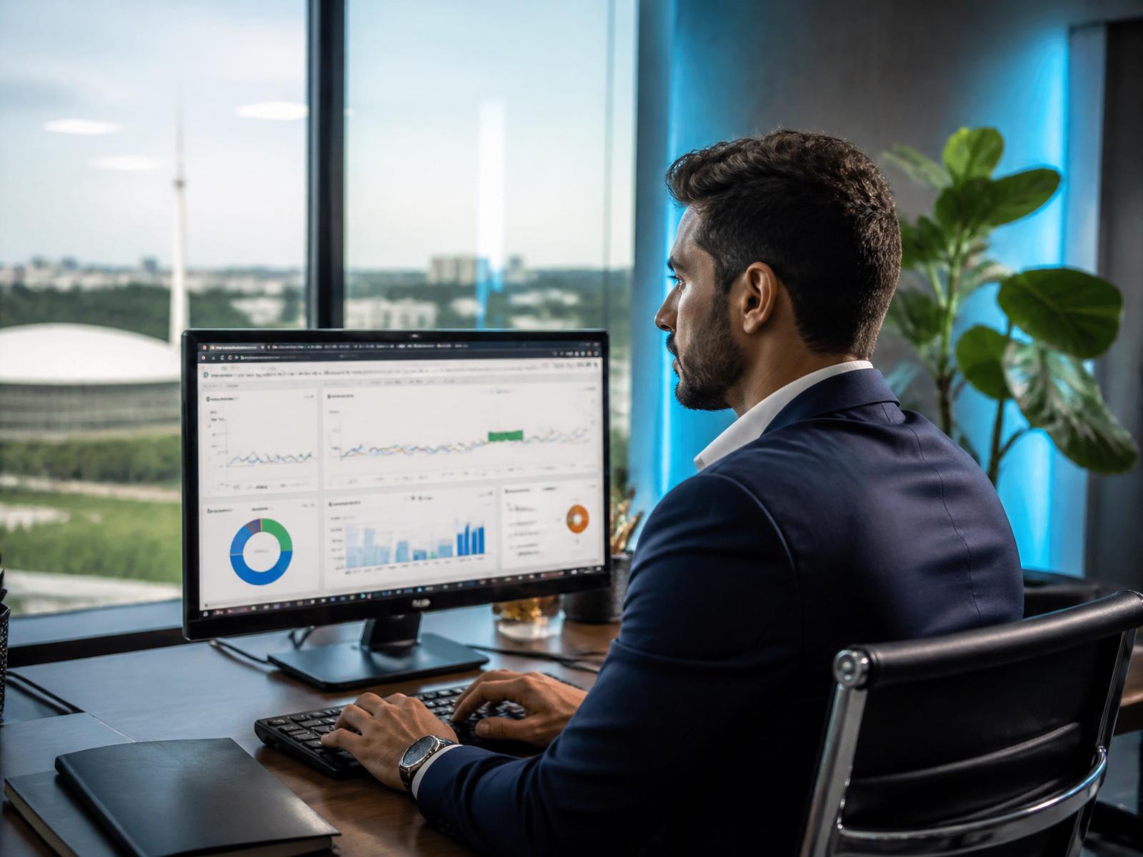 Empresário analisando campanhas de anúncio no Google Ads em Brasília